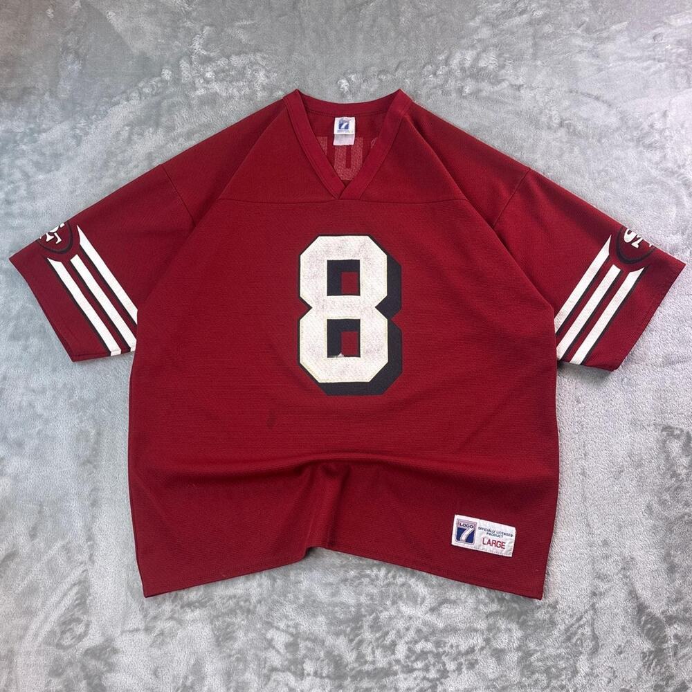 Vintage Logo 7 San Francisco 49ers Steve Young 8 Football Jersey Men’s Large